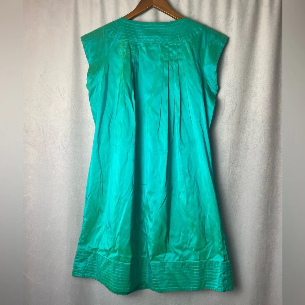 Calypso St Barth Silk Luminescent Teal Aqua Boho Luxe Dress Resort Luxury S